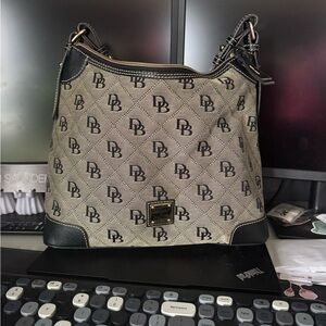 Dooney & Bourke Black and Gray Shoulder Bag